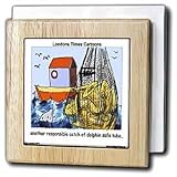Londons Times Offbeat Cartoons Play On Words - Dolphin-Safe Tuba - Funny Musical Instruments Cartoons - Tile Napkin Holders