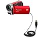 Coiled USB Cable for the Panasonic SDR-S26 Video Camera with Power Hot Sync and Charge capabilities 