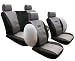 Holiday Season- FREE upgrade any shipping service to PRIORITY MAIL (only takes about 2-3days.) RACING UNIVERISAL CAR SEAT COVER FULL SET GRAY/BLACK WITH AIRBAGS CUTOUT
