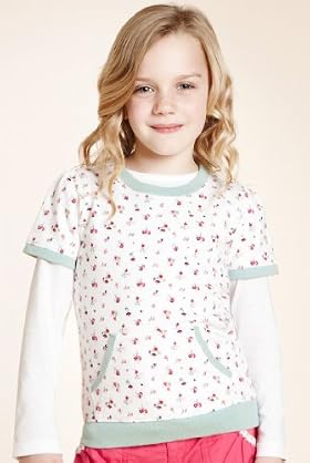 2 Pack - Pure Cotton Floral & Plain Tops