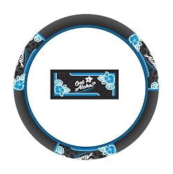Got Aloha Blue Hibiscus Hawaiian Car Truck SUV Steering Wheel Cover