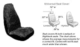 2 Front Universal Fit Bucket Seat Cover Genuine Sheep Skin Front With Acrylic Back - Black