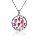 Sterling Silver Marcasite & Red Epoxy Hearts Circle Pendant, 18"
