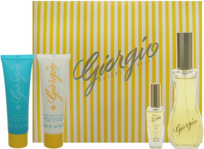 Giorgio Beverly Hills by Giorgio Beverly Hills for Women 4 Piece Set Includes: 3.0 oz Eau de Toilette Spray + 1.6 oz Body Moisturizer + 1.6 oz Body Wash + 0.33 Eau de Toilette Purse Spray