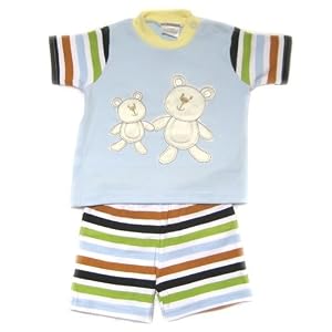 Baby Boys Clothing, Bear Design T-Shirt & Shorts Set (Blue) (6-12 months) (Blue)