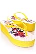Rockabilly Heart and Love Tatoo Art Flip Flops Yellow 7