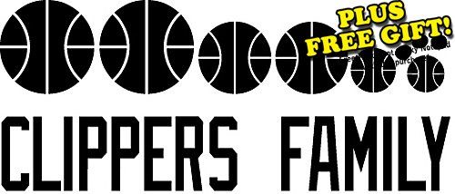 Clippers Basketball Family Vinyl Wall / Car Decal Stickers + with Free Polka Dot Sticky Notepad