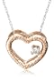 14k Rose Gold Diamond Textured Heart Pendant (.03 cttw, J Color, I2 Clarity), 18"