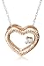 14k Rose Gold Diamond Textured Heart Pendant (.03 cttw, J Color, I2 Clarity), 18