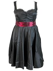 Plus Size Polyester/Satin/Spandex Vintage Lace Belted   Dress With a Bow(s) and a Ribbon  and a Sash 