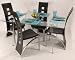 Kitchen & Housewares : Medallion 5-Pc Dining Set with Tuxedo Chairs (Clear/Black) (Sizes Vary)