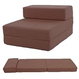 Lyon Single Chair Bed in Chocolate Cotton Drill