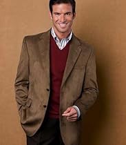 Clearance Executive 2-Button Sueded Microfiber Sportcoat (RUST, 42 REGULAR)