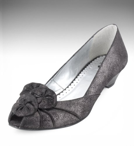 Per Una Leather Flower Court Shoes clothing