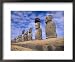 15 Moais at Ahu Tongariki, Easter Island, Chile Framed Art Poster Print by Walter Bibikow, 22x18