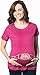 Maternity Peeking Caucasian Baby Girl Cute Bow Pregnancy HOT PINK Tee
