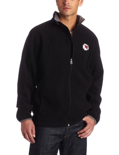 NFL Men's Kansas City Chiefs Safety Blitz III Long Sleeve Full-Zip Performance Bonded Jacket (Black/Storm Gray, X-Large)