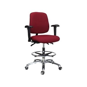 Perch Multi-Task Office Desk Chair in Chrome w Footring 22 - 32 (Soft Floor Casters... by Perch Chairs & Stools