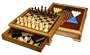 4 in 1 Wooden Game Set: Backgammon, Chess, Checkers, Chinese Checkers