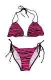 Hot Pink Zebra Striped Zootastic String Bikini