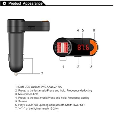 DMG 3in1 Dual USB Wireless In-Car FM Transmitter for Car, Bluetooth Hands Free Car Kit and USB Car Charger, MP3...
