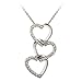 Sterling Silver Diamond Accent 3 Open Heart Drop