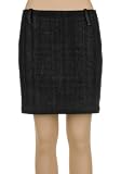 MAXSTUDIO WOOL TEXTURED PLAID PENCIL SKIRT