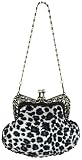 Classical Mini Black & White Dalmatian Print Beaded Coin Accessory Clutch Handbag / Cross Body Purse