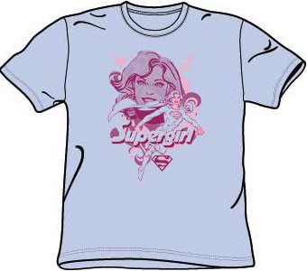  DC Comics Youth Size SUPERGIRL Heroine Kids Light Blue T-shirt