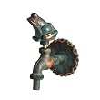 Sanifri 470010212 Nostalgie-Auslaufventil, Messing-patiniert mit Tiermotiv Frosch. Langer Wandabstand mit massiver Wandrosette
