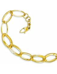 Genuine 14K Yellow Gold Polished And Textured Hollow With Ext. Bracelet 7.5 Inches 3 Grams Of Gold 100% Satisfaction Guaranteed.