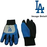 Los Angeles Dodgers Color Block Grey Grip Work Glove w/ Blue Fingers