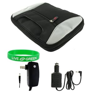 Acer Aspire One AOD250-1706 10.1-Inch Netbook Carrying Bag Case with 12v Car and Wall Charger - Black / Grey