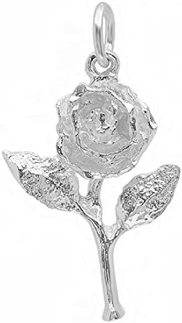 .925 Sterling Silver Rose Charm