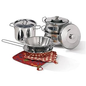 Step 2 10 Piece Stainless Pots and Pan's by Step 2
