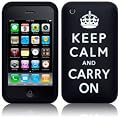Apple iPhone 3 3G 3GS Fun Case - Keep Calm and Carry On - Black Silicone Skin Case Cover From The Keep Talking Shop iPhone 3G/3GS Accessories