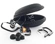 Gold - Sound2 SPORT model earphones. Comes with 2 sizes of earhooks, 3 earbud sizes and protective storage case.