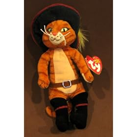 Original Ty Beanie Babies - Plush PUSS IN BOOTS Bean Bag Doll - Shrek the Third