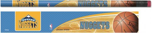 NBA Denver Nuggets Pencils, Set of 24 with Basketball Team Name, Logo and Colors.
