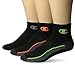 Champion Men's 3 Pack Ankle Training Socks, White/Grey, 6-12
