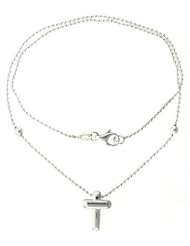 Sterling Silver Bracelet with a Cross Slide 7"