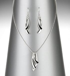 Silver Plated Curve Stick Necklace 