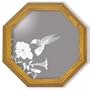 Decorative Framed Mirror Wall Decor With Hummingbird Etched Mirror - Hummingbird Decor - Unique Hummingbird Gift Ideas - Ready To Hang - 20" octagon