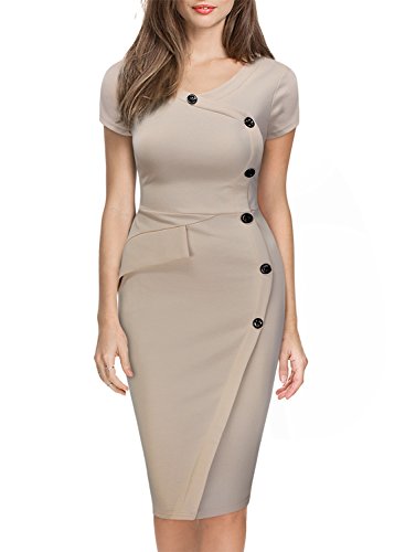 Miusol Women's Vintage Navy Style Cap Sleeves Business Bodycon Dress