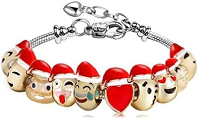 Bella Emoji Charms Bracelet 18K Gold Plated Enamel Emoji Faces for Christmas Designed Comes with Gift Box