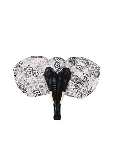 Concept Luxury Elemento Decorativo Elephant Bianco/Nero
