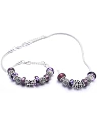 Cat Charm Bracelet and Necklace Gift Set Girls Pandora Style Gift Boxed