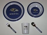 BALTIMORE RAVENS Team Logo 5 Piece Baby Child Dinner Set ( Sipping cup, Plate, Bowl, Fork,... by Duckhouse