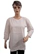Womens New Fashion White Blouse Embroidery Cotton Tunic Top M