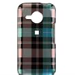 Premium Designer Hard Crystal Snap-on Case for the HTC Eris 6200 - Blue, Green Checkers Plaid Print